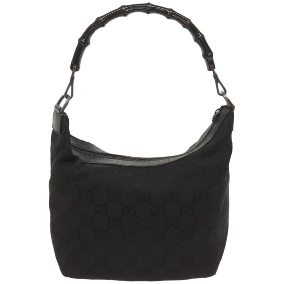 GUCCI Bamboo GG Canvas Hand Bag Black 000 0531 Auth ep3586 - Picture 2 of 16